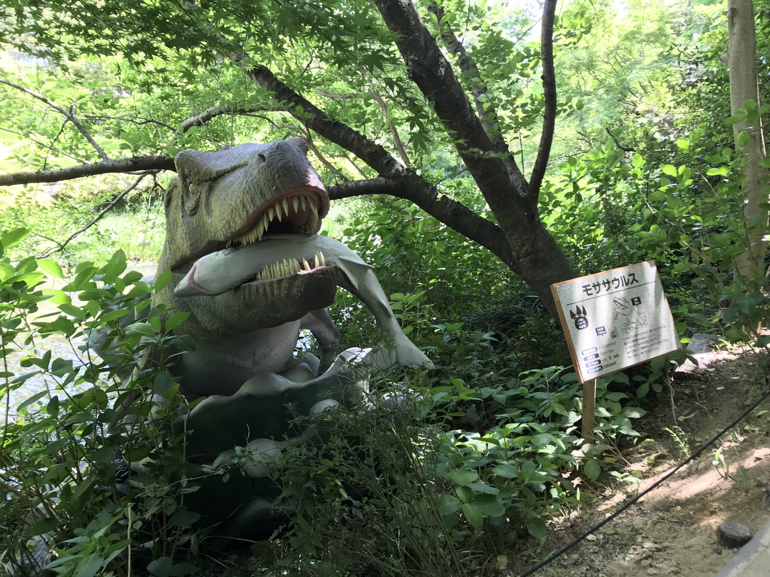 安城デンパーク　恐竜　子連れおでかけ　恐竜のいる公園　愛知県
まったり道の駅巡り　モササウルス
